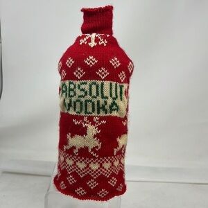 Absolut Vodka Cynthia Rowley Holiday Christmas Sweater Bottle Cover Knit Sock